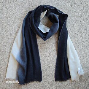 Masai Copenhagen Wool Scarf Gradient Ombre Lightweight Black White